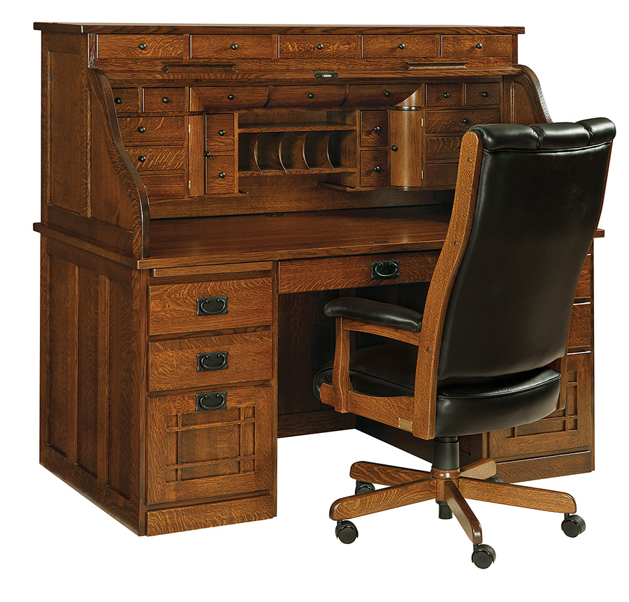Mission Deluxe Roll Top Desk In Office Buy Custom Amish Furniture